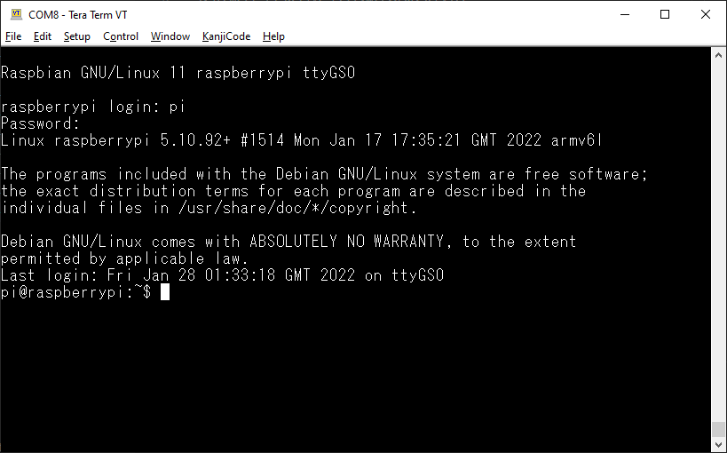 Teraterm login via USB